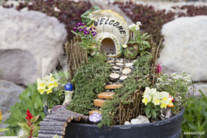 Fairy garden with fairy house - What's in a Fairy Garden