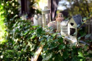 Small Garden Landscaping decorated windowsill