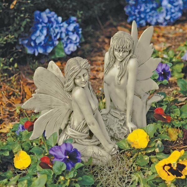 Sitting Fairy Garden Satues The Enchanted Garden Fairies Sculptures_2