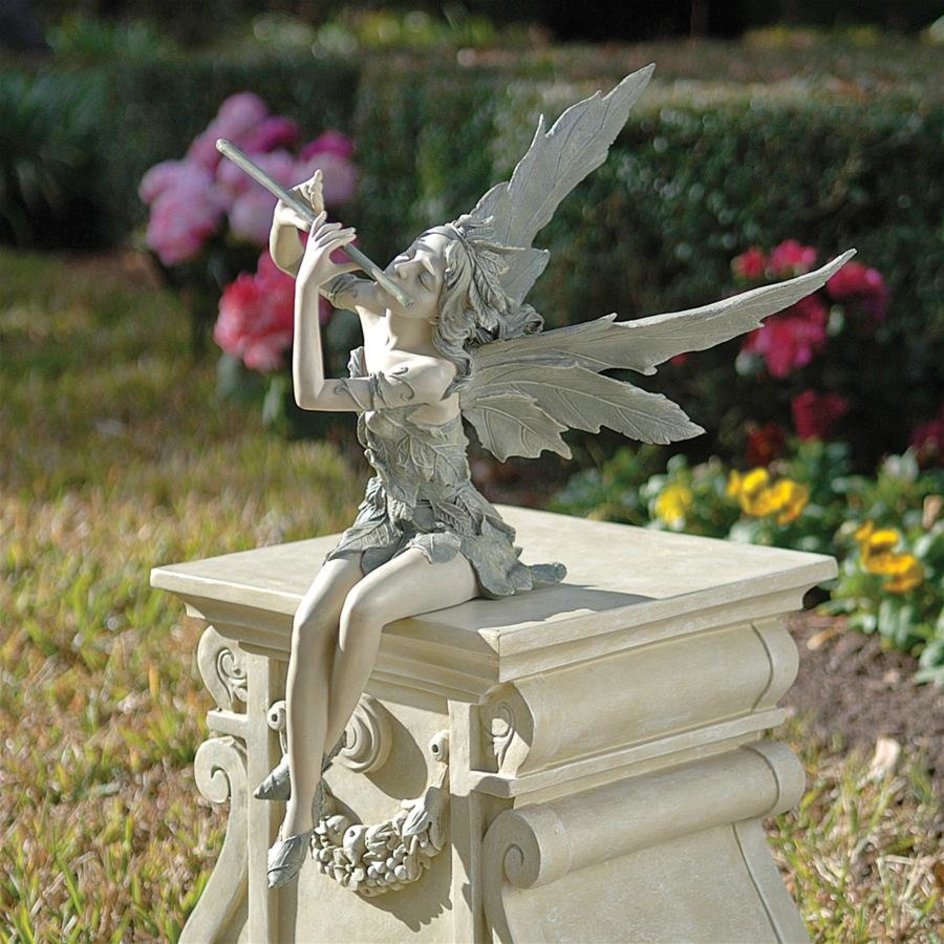 Sitting Fairy Garden Statues Fairy of the West Wind Sitting Statue_1