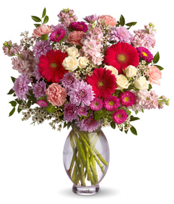 Teleflora® Perfectly Pleasing Pinks #T0171 Valentines Day Flowers for Delivery  The Best 24 Valentines Day Flowers for Delivery ❀ Fairy Circle Garden
