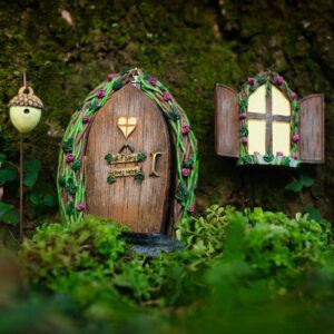 2 Arched Fairy Door, Opening Fairy Door, Lighted Fairy Door - Fairy Garden Doors
