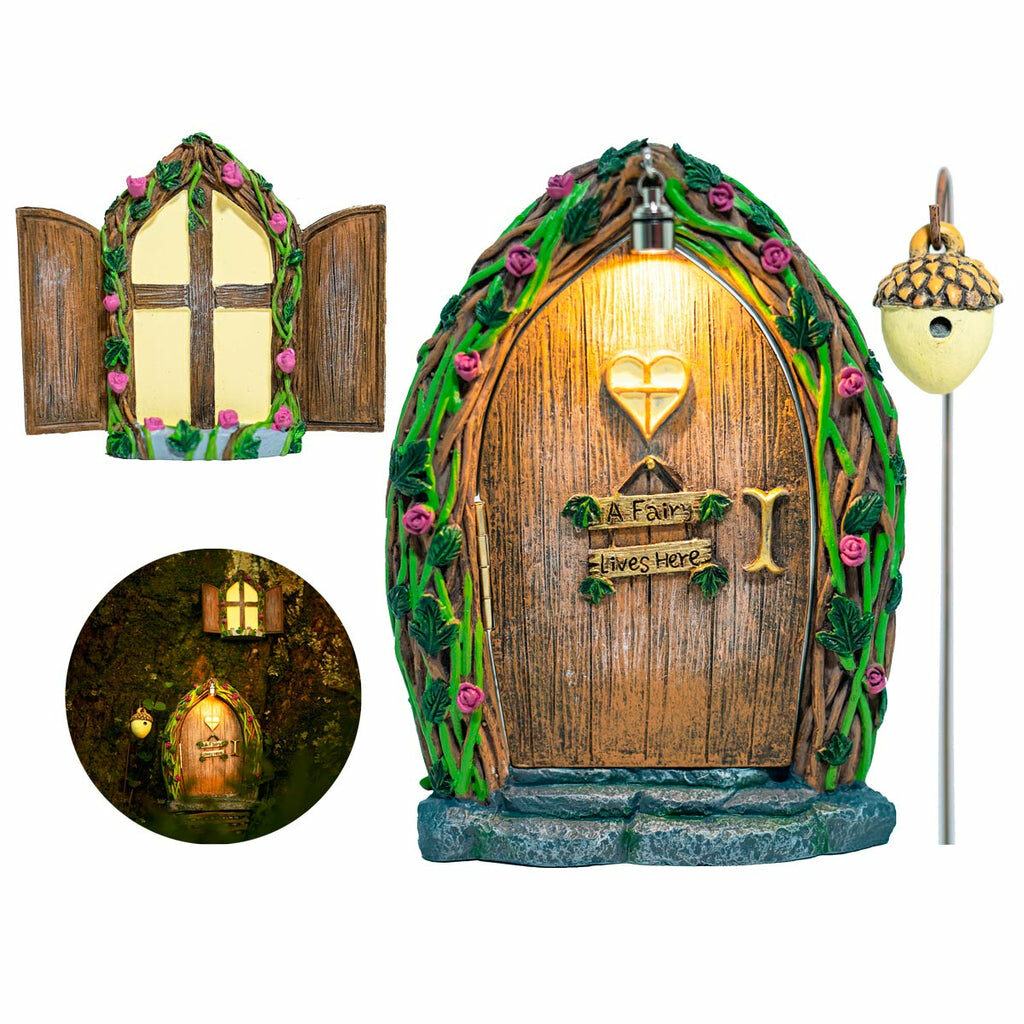 5 Arched Fairy Door, Opening Fairy Door, Lighted Fairy Door - Fairy Garden Doors Beautiful Fairy Garden Doors