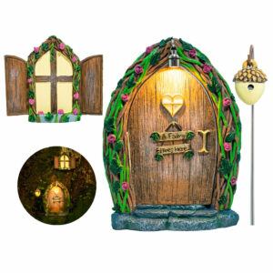 5 Arched Fairy Door, Opening Fairy Door, Lighted Fairy Door - Fairy Garden Doors 5 Arched Fairy Door, Opening Fairy Door, Lighted Fairy Door - Fairy Garden Doors