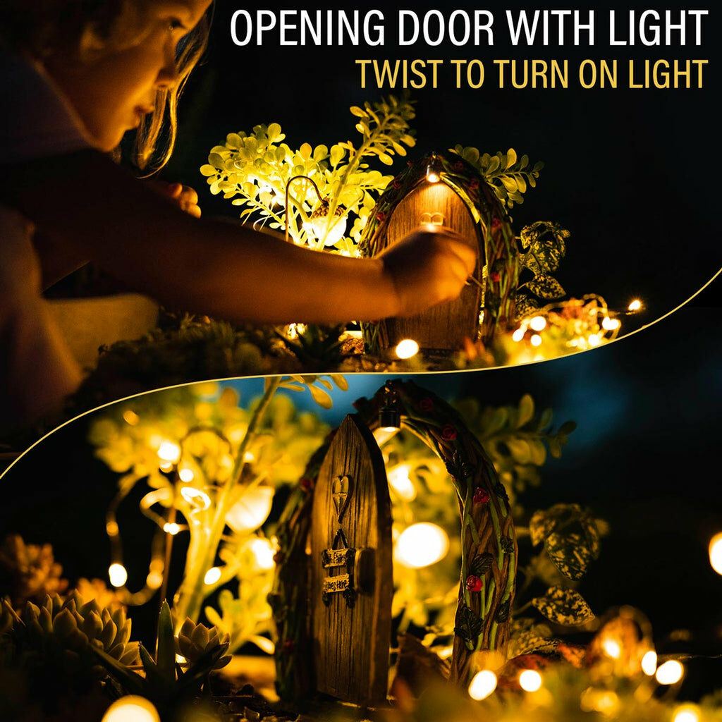 6 Arched Fairy Door, Opening Fairy Door, Lighted Fairy Door - Fairy Garden Doors Beautiful Fairy Garden Doors