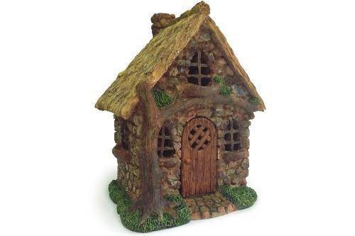 English Tree Cottage, Fairy Garden Cottage, Mini House, Fairy Home Opening Door - Best Fairy Garden Houses for Sale