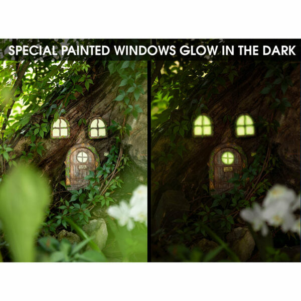 4 Fairies Welcome Fairy Door, Glows In The Dark Fairy Door And Windows - Fairy Garden Doors
