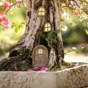 6 Fairies Welcome Fairy Door, Glows In The Dark Fairy Door And Windows - Fairy Garden Doors