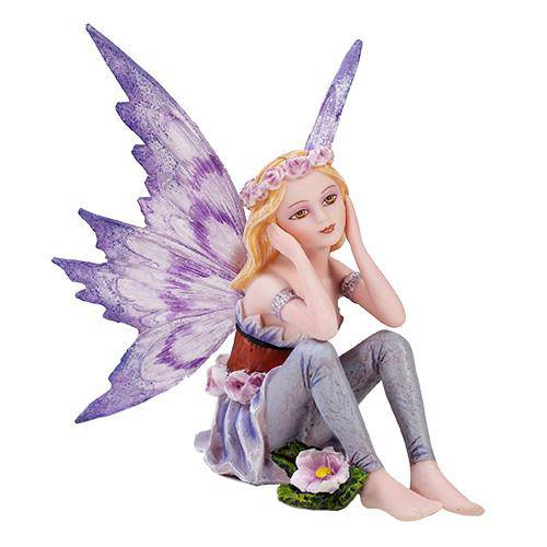 Fairy Ava, Fairy Garden Fairy, Purple Fairy, Sitting Fairy - Realistic Fairy Figurines for Fairy Gardens Realistic Fairy Figurines for Fairy Gardens