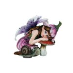 Fairy Camila, Fairy Garden Fairy, Purple Fairy, Resting Fairy Realistic Fairy Figurines for Fairy Gardens Thumbnail