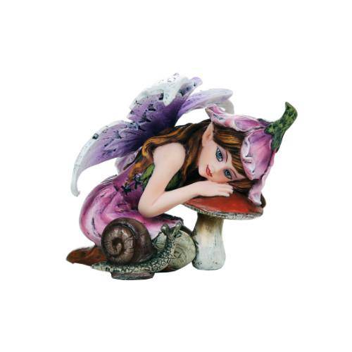 Fairy Camila, Fairy Garden Fairy, Purple Fairy, Resting Fairy - Realistic Fairy Figurines for Fairy Gardens