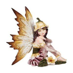 Fairy Emma, Fairy Garden Fairy, Yellow Fairy, Sitting Fairy - Realistic Fairy Figurines for Fairy Gardens Thumbnail