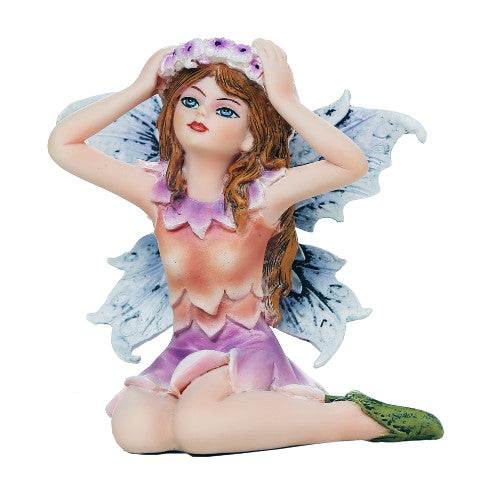 Fairy Lavender, Fairy Garden Girl Fairy, Sitting Fairy - Realistic Fairy Figurines for Fairy Gardens Realistic Fairy Figurines for Fairy Gardens