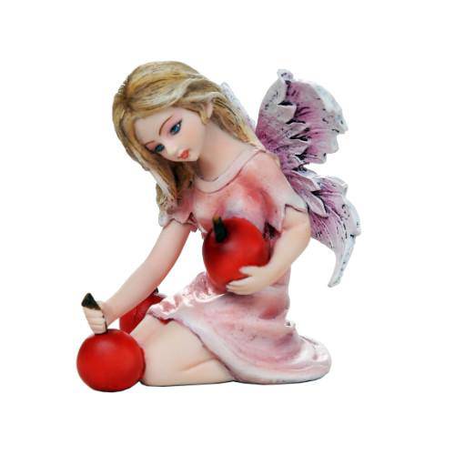 Fairy Riley, Fairy Garden Fairy, Red Fairy, Sitting Fairy, Cherry Fairy - Realistic Fairy Figurines for Fairy Gardens