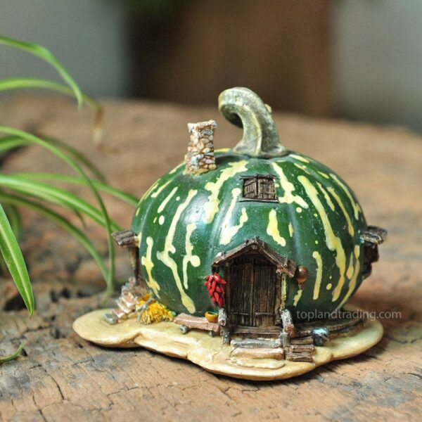 Green Gourd Fairy House, Fairy Garden, Fairy Home, Fairy Cottage - Best Fairy Garden Houses for Sale