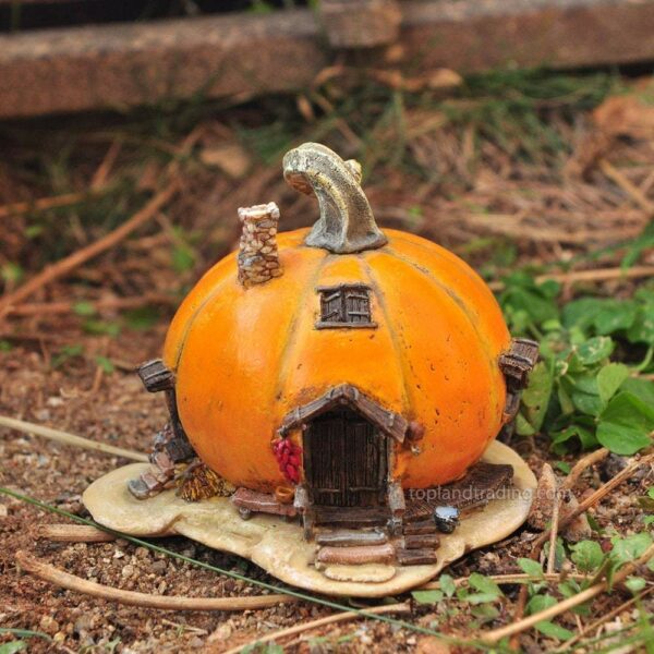 Orange Pumpkin Fairy House, Fairy Garden, Fairy Home, Mini Cottage - Best Fairy Garden Houses for Sale