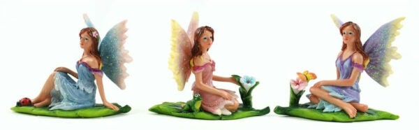 Sun Kissed Fairies on Leaf, Fairy Garden, Mini Fairies, Miniature Fairies - Realistic Fairy Figurines for Fairy Gardens Thumbnail Realistic Fairy Figurines for Fairy Gardens