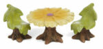 Daisy Table and Chairs, Fairy Garden Table, Mini Table, Miniature Table - Fairy Garden Furniture Thumbnail