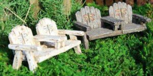 Dragonfly Chair with Table, Fairy Garden Chair, Mini Chairs, Dollhouse Chairs - Fairy Garden Furniture Thumbnail