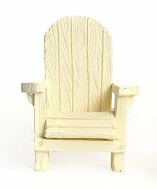 Mini Adirondack Chair Beige, Fairy Garden Adirondack Chair, Miniature Chair - Fairy Garden Furniture