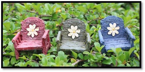 Mini Daisy Chairs, Fairy Garden Chairs, Miniature Flower Chairs - Fairy Garden Furniture