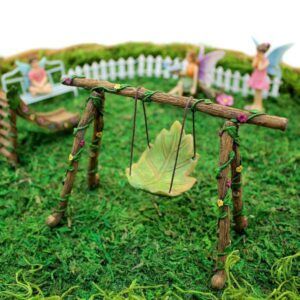 Mini Leaf Swing Set 2 - Fairy Garden Furniture Mini Leaf Swing Set 2 - Fairy Garden Furniture
