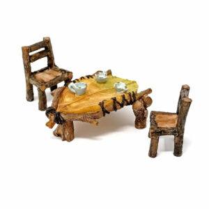 Mini Leaf Table and Chairs Set, Fairy Garden Table, Fairy Garden Chairs, Dollhouse Table And Chairs, Miniature Bistro, Fairy Garden 2 - Fairy Garden Furniture