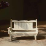 Mini White Patio Bench, Miniature Bench, Fairy Garden Bench - Fairy Garden Furniture Thumbnail