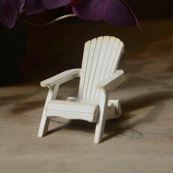 Mini White Patio Chair, Miniature Chair, Fairy Garden Chair - Fairy Garden Furniture Fairy Garden Furniture