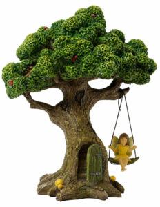 Tree With Swing Fairy, Fairy Garden Tree, Fairy Swing, Fairy Swinging - Fairy Garden Furniture