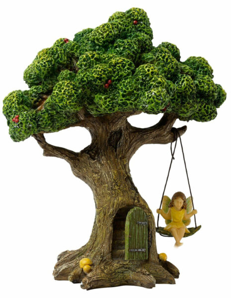 Tree With Swing Fairy, Fairy Garden Tree, Fairy Swing, Fairy Swinging - Fairy Garden Furniture Fairy Garden Furniture
