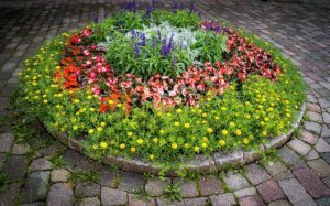 Easy Flower Garden Ideas circle bed