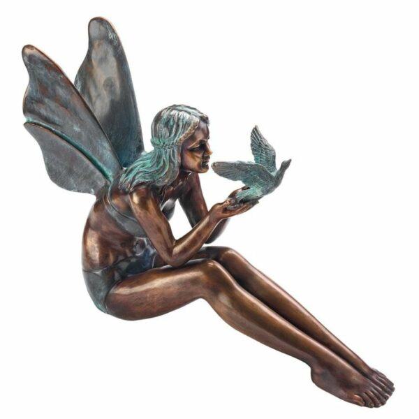 Bronze Fairy Garden Statues Bird Fairy Cast Bronze Garden Statue Large_1