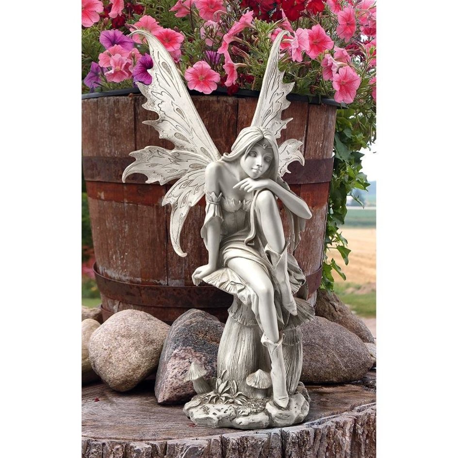 Sitting Fairy Garden Statues Fairy of Hopes and Dreams Garden Statue_0