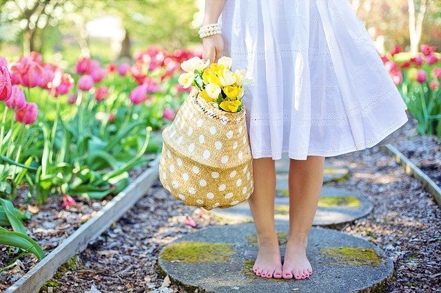Lower Half of Young Girl In Flower Garden with Basket of Yellow Flowers Image by Jill Wellington from Pixabay Organic Garden Seeds For Sale Online
