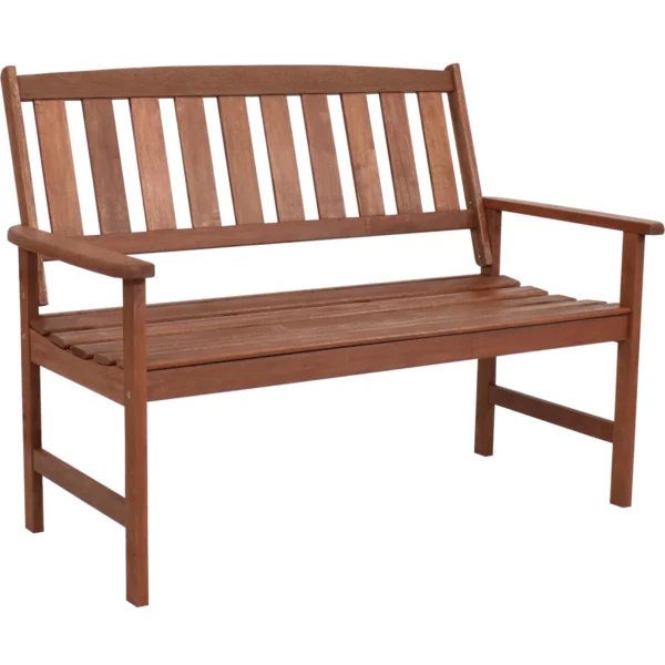 Meranti Wood 2-Seat Bench 4 outdoor garden bench