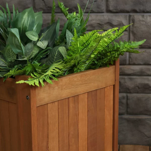 Meranti Wood Outdoor Planter Box Bench 6 outdoor garden bench